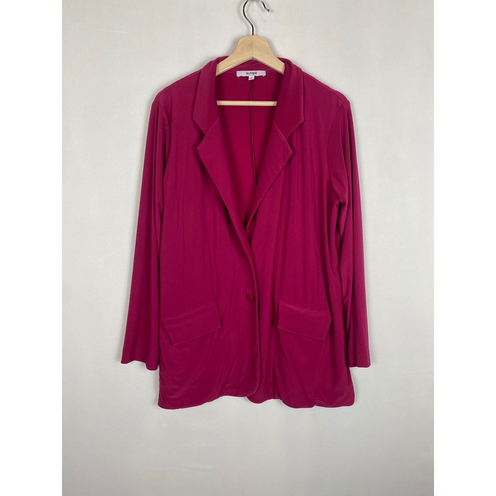 Sympli Magenta Pink Jersey Knit Single Button Blazer Jacket Womens Size 8 Canada